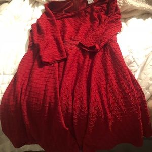 Red 3/4 length dress zip up 1x
